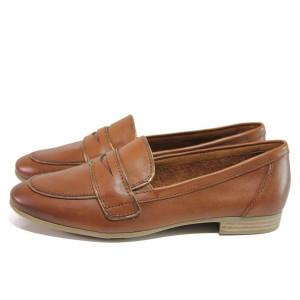 Кафяви дамски мокаСини анатомични анатомични, естествена кожа - ежедневни обувки за пролетта и лятото N 100018192