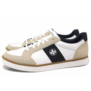 Бели анатомични мъжки спортни обувки, здрава еко-кожа - ежедневни обувки за пролетта и лятото N 100018197