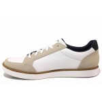 Бели анатомични мъжки спортни обувки, здрава еко-кожа - ежедневни обувки за пролетта и лятото N 100018197