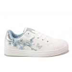 Бели спортни дамски обувки, здрава еко-кожа - спортни обувки за пролетта и лятото N 100018289