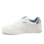 Бели спортни дамски обувки, здрава еко-кожа - спортни обувки за пролетта и лятото N 100018289