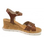Кафяви дамски сандали, естествена кожа - ежедневни обувки за пролетта и лятото N 100018286