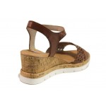 Кафяви дамски сандали, естествена кожа - ежедневни обувки за пролетта и лятото N 100018286