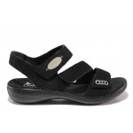 Черни дамски сандали, естествен набук - ежедневни обувки за пролетта и лятото N 100018287
