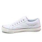 Бели дамски кецове, текстилна материя - спортни обувки за пролетта и лятото N 100018315