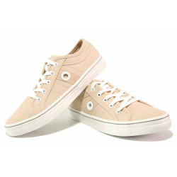 Розови анатомични дамски кецове, текстилна материя - спортни обувки за пролетта и лятото N 100018313