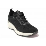 Черни дамски маратонки, текстилна материя - спортни обувки за пролетта и лятото N 100018316