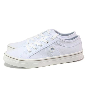 Бели анатомични дамски кецове, текстилна материя - спортни кецове за пролетта и лятото N 100018317