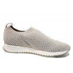 Сиви спортни дамски обувки, текстилна материя - ежедневни обувки за пролетта и лятото N 100018325