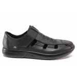Черни анатомични мъжки обувки, естествена кожа - всекидневни обувки за пролетта и лятото N 100018327