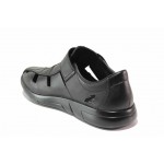 Черни анатомични мъжки обувки, естествена кожа - всекидневни обувки за пролетта и лятото N 100018327