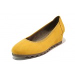 Жълти дамски обувки с платформа, качествен еко-велур - ежедневни обувки за пролетта и лятото N 100018370