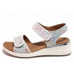 Бели дамски сандали, естествена кожа - ежедневни обувки за пролетта и лятото N 100018399