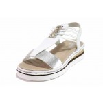 Бели дамски сандали, здрава еко-кожа - ежедневни обувки за пролетта и лятото N 100018432