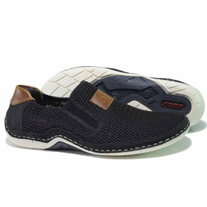 Черни мъжки обувки, текстилна материя - всекидневни обувки за пролетта и лятото N 100018508