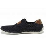 Черни мъжки обувки, текстилна материя - всекидневни обувки за пролетта и лятото N 100018508
