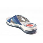 Сини дамски чехли, текстилна материя - всекидневни обувки за лятото N 100018518
