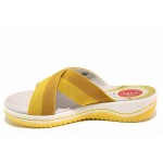 Жълти дамски чехли, текстилна материя - ежедневни обувки за лятото N 100018519