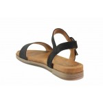 Черни дамски сандали, еко-кожа и текстилна материя - всекидневни обувки за лятото N 100018585