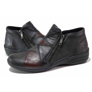 Черни анатомични дамски боти, естествена кожа - ежедневни обувки за есента и зимата N 100018645