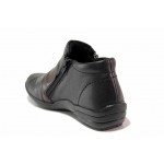 Черни дамски боти, естествена кожа - ежедневни обувки за есента и зимата N 100018645