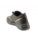 Черни спортни дамски обувки, естествена кожа и еко-кожа - всекидневни обувки за есента и зимата N 100018686