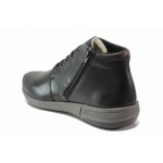 Черни мъжки боти, естествена кожа - ежедневни обувки за есента и зимата N 100018681