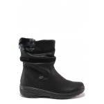 Черни дамски боти, здрава еко-кожа - ежедневни обувки за есента и зимата N 100018690