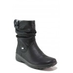 Черни дамски боти, здрава еко-кожа - ежедневни обувки за есента и зимата N 100018690