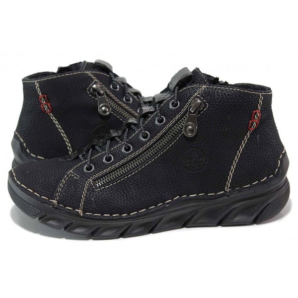 Черни дамски боти, здрава еко-кожа - ежедневни обувки за есента и зимата N 100018702