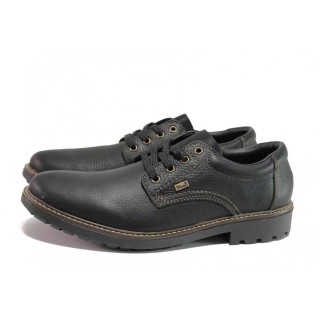 Черни анатомични мъжки обувки, естествена кожа - ежедневни обувки за есента и зимата N 100018720