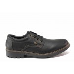 Черни анатомични мъжки обувки, естествена кожа - ежедневни обувки за есента и зимата N 100018720