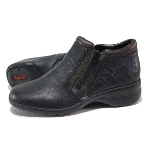 Черни анатомични дамски боти, естествена кожа и еко-кожа - всекидневни обувки за есента и зимата N 100018730