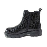 Черни дамски боти, естествена кожа - всекидневни обувки за есента и зимата N 100018732