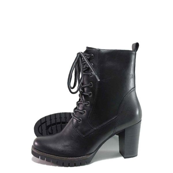 Черни дамски боти, естествена кожа - всекидневни обувки за есента и зимата N 100018746