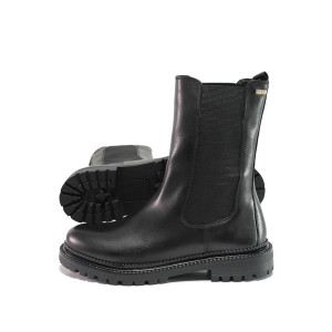 Черни анатомични дамски боти, естествена кожа - ежедневни обувки за есента и зимата N 100018752