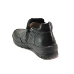 Черни дамски боти, естествена кожа - ежедневни обувки за есента и зимата N 100018759