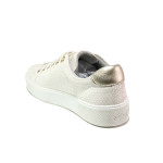 Бели спортни дамски обувки, здрава еко-кожа - спортни кецове за есента и зимата N 100018818