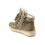 Бежови дамски боти, здрава еко-кожа - ежедневни обувки за есента и зимата N 100018884