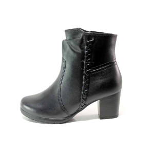 Черни анатомични дамски боти, естествена кожа - ежедневни обувки за целогодишно ползване N 100018915