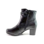 Черни анатомични дамски боти, естествена кожа - ежедневни обувки за целогодишно ползване N 100018915