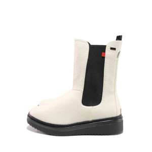 Бели анатомични дамски боти, здрава еко-кожа - ежедневни обувки за целогодишно ползване N 100018917