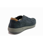 Сини анатомични мъжки обувки, естествен набук - ежедневни обувки за есента и зимата N 100018941