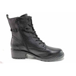 Черни дамски боти, естествена кожа - всекидневни обувки за есента и зимата N 100018979