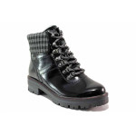 Черни анатомични дамски боти, лачена еко кожа - ежедневни обувки за есента и зимата N 100018982