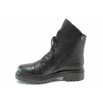 Черни дамски боти, естествена кожа - ежедневни обувки за есента и зимата N 100018990