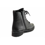 Черни дамски боти, естествена кожа - ежедневни обувки за есента и зимата N 100019014