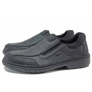 Черни анатомични мъжки обувки, естествена кожа - всекидневни обувки за есента и зимата N 100019023