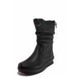 Черни анатомични дамски боти, естествена кожа - всекидневни обувки за есента и зимата N 100019050