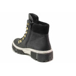 Черни дамски боти, здрава еко-кожа - ежедневни обувки за есента и зимата N 100019069